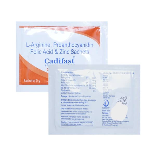 Cadifast Orange Flavour Sugar Free Sachet Of 5gm Oral Powder