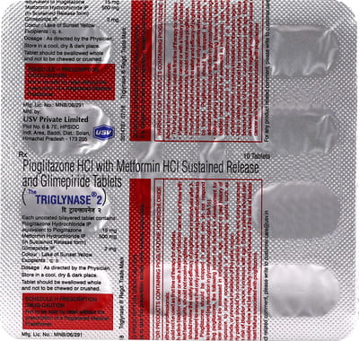 The Triglynase 2mg Strip Of 10 Tablets