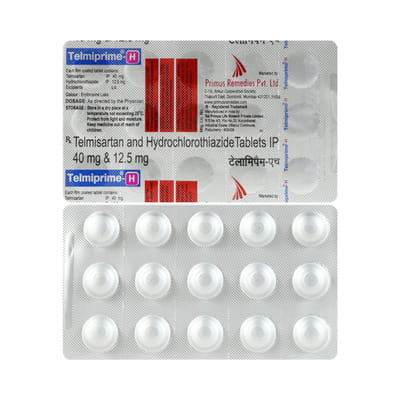 Telmiprime H 40mg Strip Of 15 Tablets