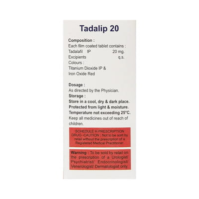 Tadalip 20 Strip Of 10 Tablets
