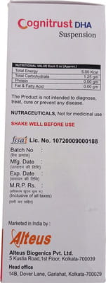 Cognitrust Dha Mango Flavour Sugar Free Bottle Of 200ml Suspension