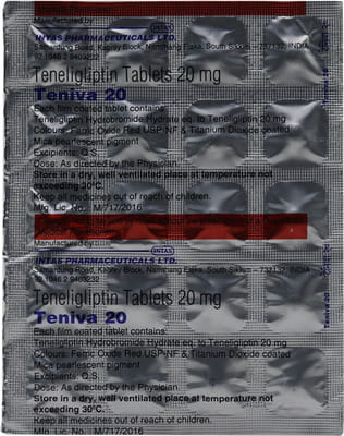 Teniva 20mg Strip Of 20 Tablets