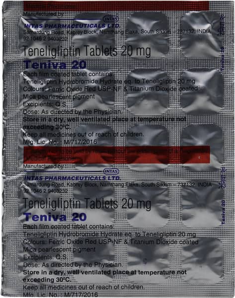 Teniva 20mg Strip Of 20 Tablets