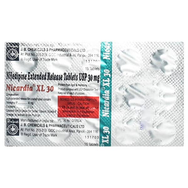 Nicardia Xl 30mg Strip Of 15 Tablets