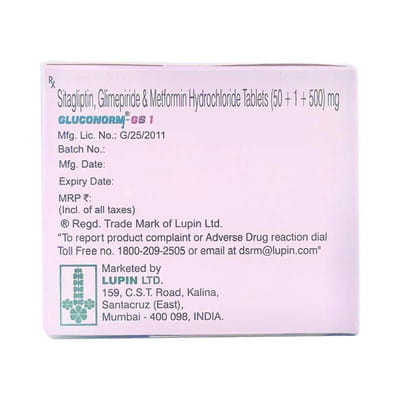 Gluconorm Gs 1mg Strip Of 10 Tablets