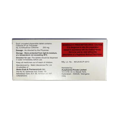 Cef 200mg Dt Strip Of 10 Tablets