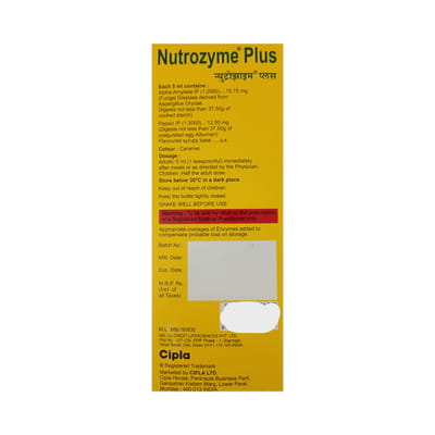 Nutrozyme Plus Bottle Of 200ml Syrup