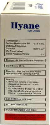 Hyane Bottle Of 10ml Eye Drops