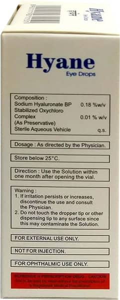 Hyane Bottle Of 10ml Eye Drops