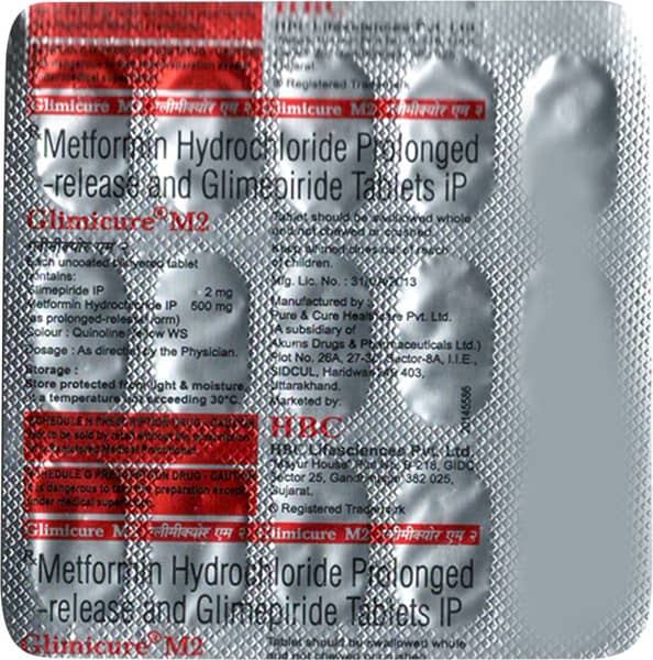 Glimicure M 2Mg Strip Of 15 Tablets