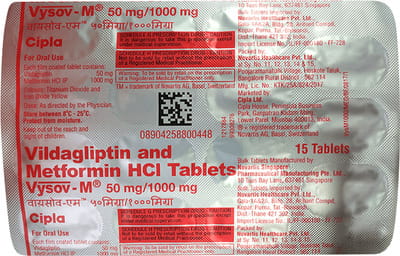 Vysov M 50/1000mg Strip Of 15 Tablets