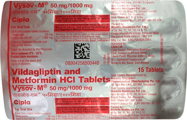 Vysov M 50/1000Mg Strip Of 15 Tablets