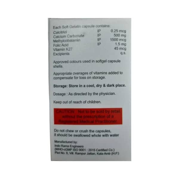 Osteo K 2 Strip Of 15 Softgel Capsules