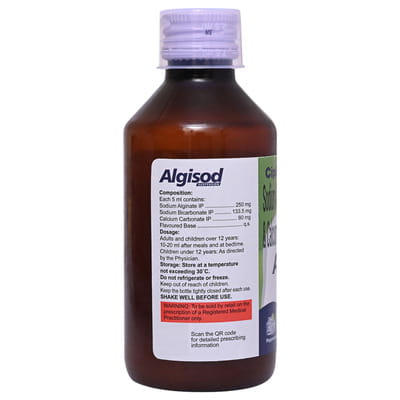 Algisod Peppermint Flavour Sugar Free Bottle Of 150ml Suspension