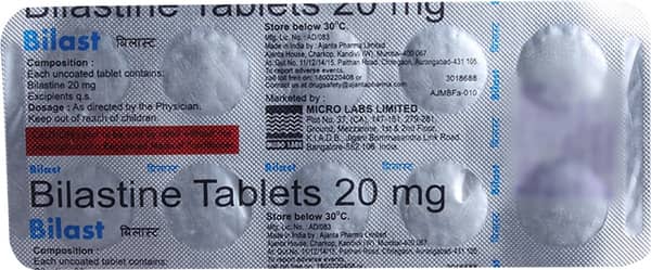 Bilast 20mg Strip Of 10 Tablets