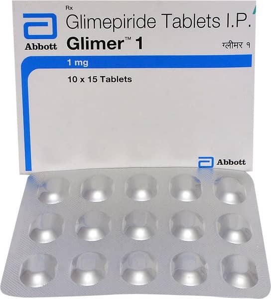 Glimer 1mg Strip Of 15 Tablets