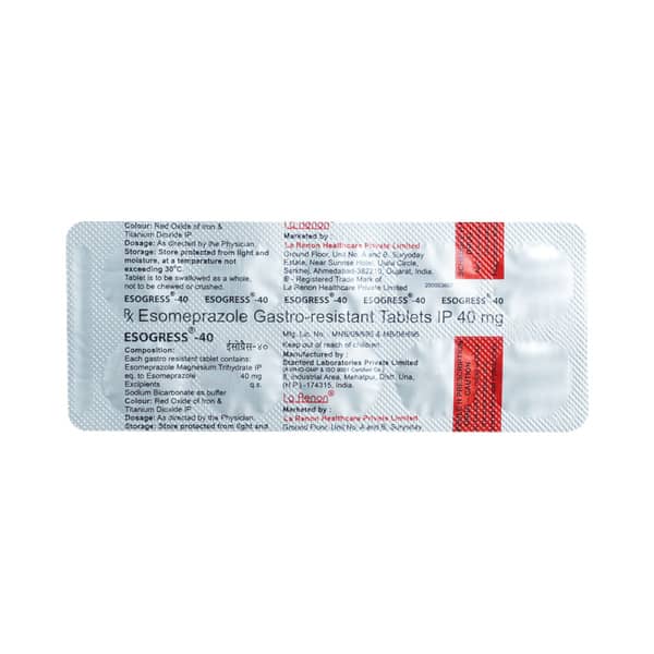 Esogress 40mg Strip Of 15 Tablets