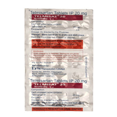 Telmisat 20mg Strip Of 15 Tablets