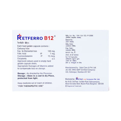 Retferro B12 Strip Of 10 Tablets