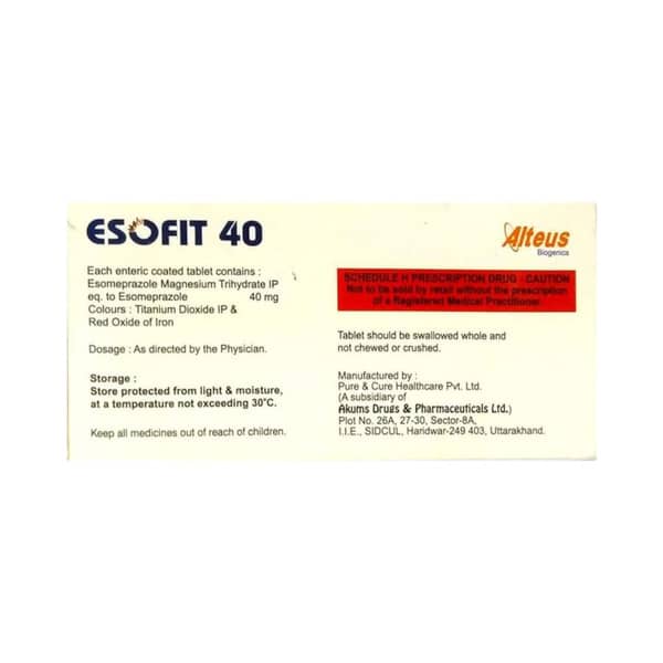 Esofit 40mg Strip Of 15 Tablets