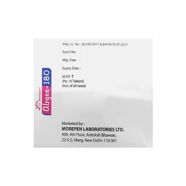 Alrgee 180 Strip Of 10 Tablets