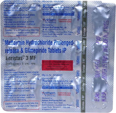 Enristas 3 Mf Strip Of 15 Tablets