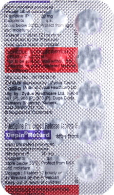 Depin Retard 20mg Strip Of 15 Tablets