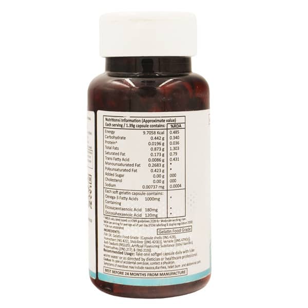 Nutrinol Omega-3 Fish Oil Bottle 0f 60 Capsules