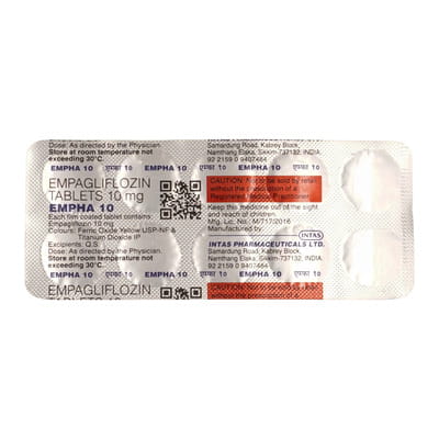 Empha 10mg Strip Of 10 Tablets