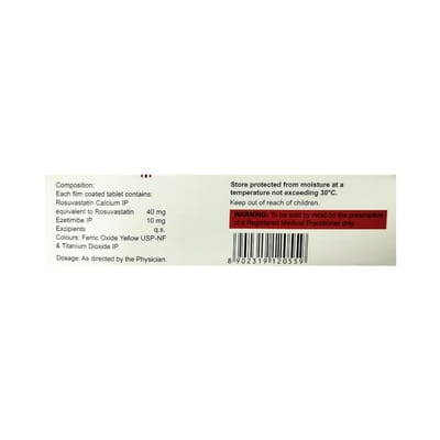 Rosuvas Ez 40mg Strip Of 10 Tablets