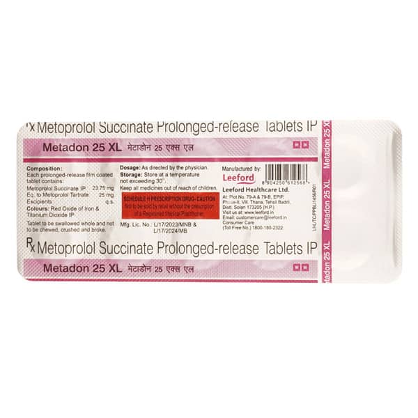 Metadon Xl 25mg Strip Of 10 Tablets