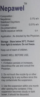 Nepawel Bottle Of 5ml Eye Drops