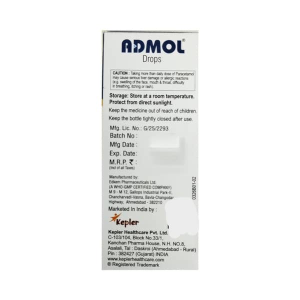 Admol Sweet Orange Flavour Bottle Of 30Ml Oral Drops