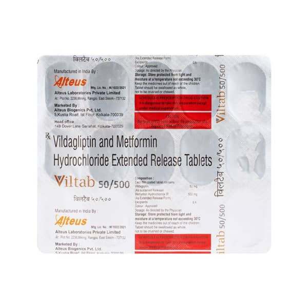 Viltab 50/500Mg Strip Of 15 Tablets