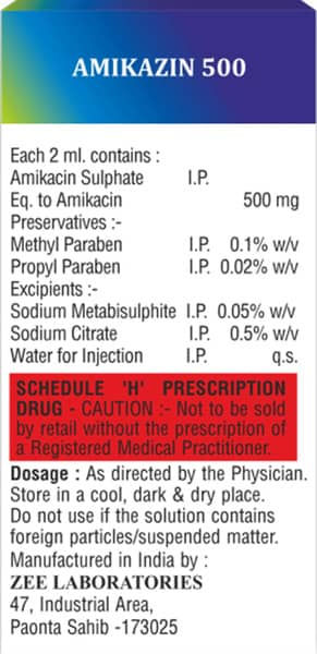 Amikazin 500mg Vial Of 2ml Injection