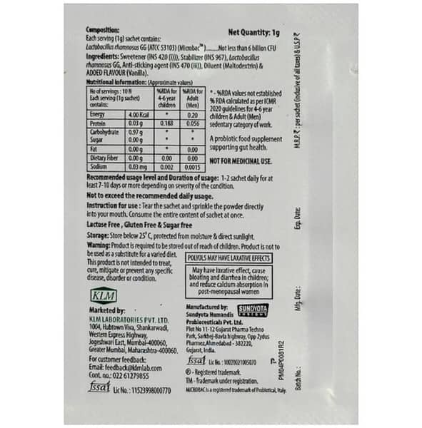 Sacctik Gg Sachet Of 1Gm Oral Powder