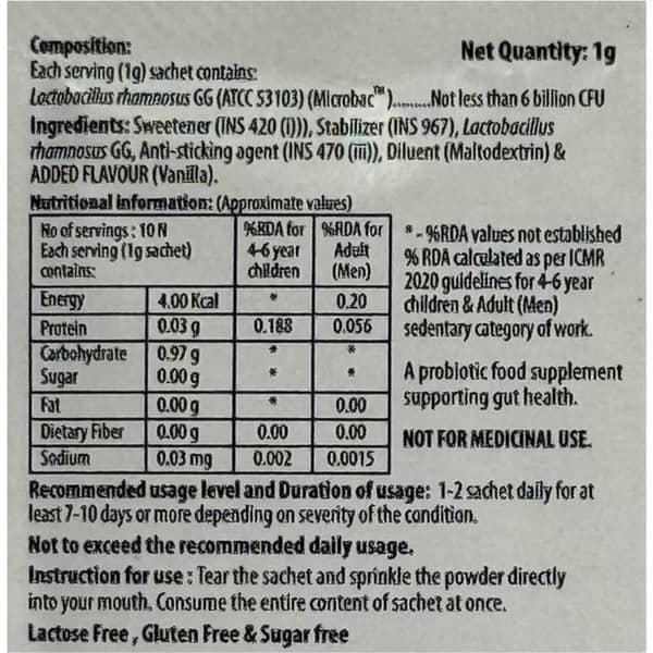 Sacctik Gg Sachet Of 1Gm Oral Powder