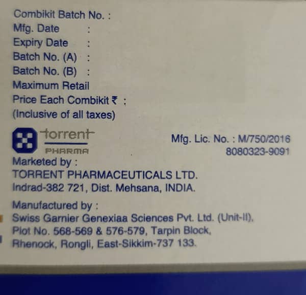 Tide E 10/25mg Tablet Combikit