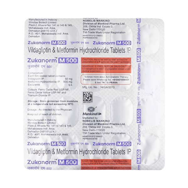 Zukanorm M 50/500Mg Strip Of 20 Tablets