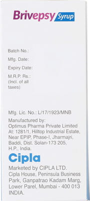 Brivepsy 10mg Bottle Of 100ml Syrup