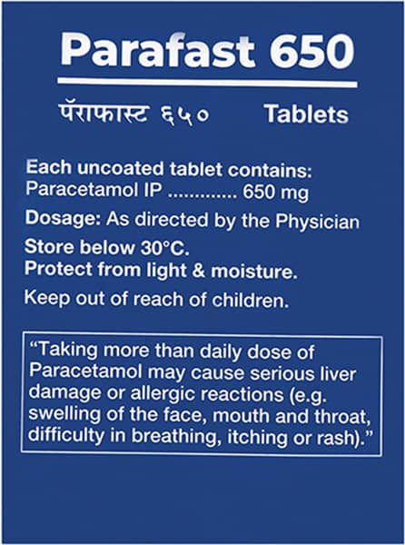 Parafast 650mg Strip Of 10 Tablets