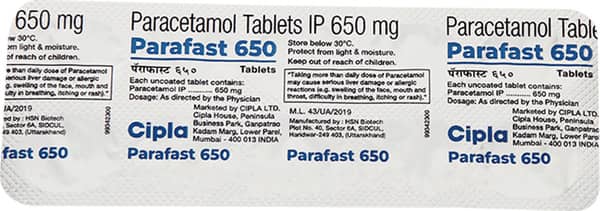 Parafast 650mg Strip Of 10 Tablets
