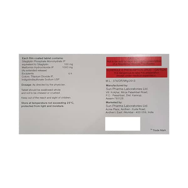 Sitared M Xr 100/1000mg Strip Of 10 Tablets