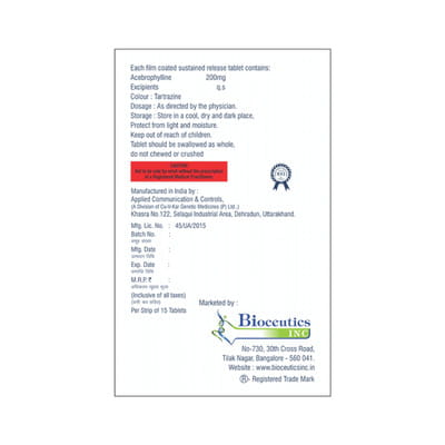 Bronchoril Sr 200mg Strip Of 15 Tablets