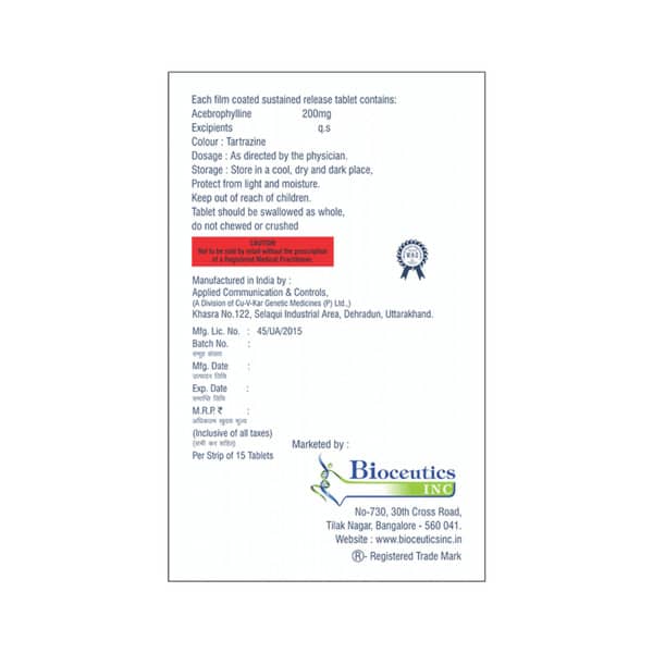 Bronchoril Sr 200mg Strip Of 15 Tablets