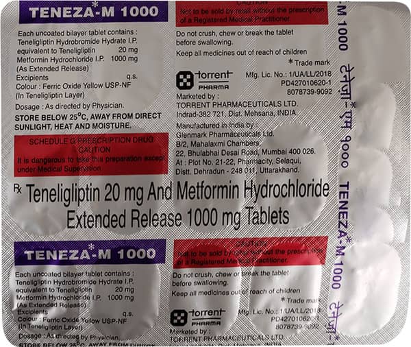 Teneza M 1000Mg Strip Of 15 Tablets