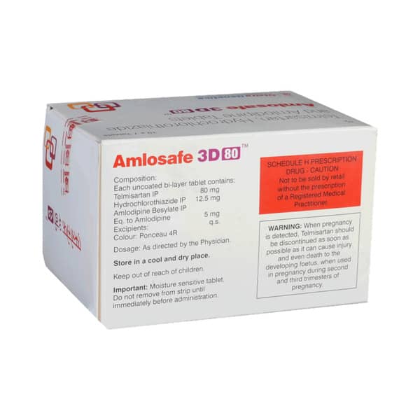Amlosafe 3d 80mg Strip Of 7 Tablets