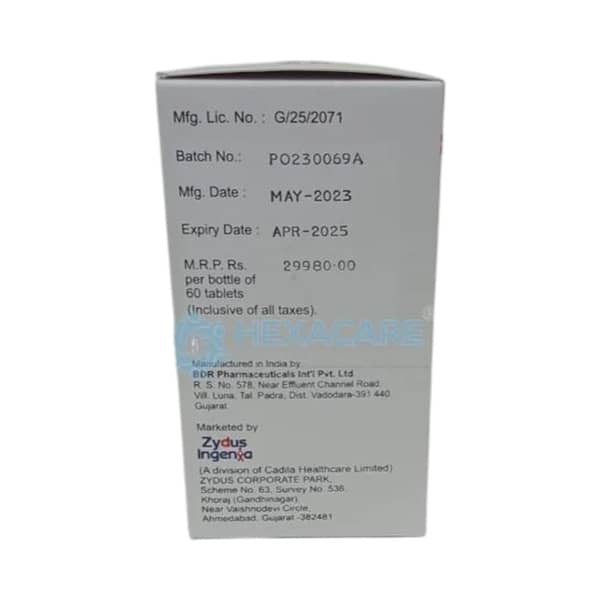 Zybiraa 500mg Bottle Of 60 Tablets