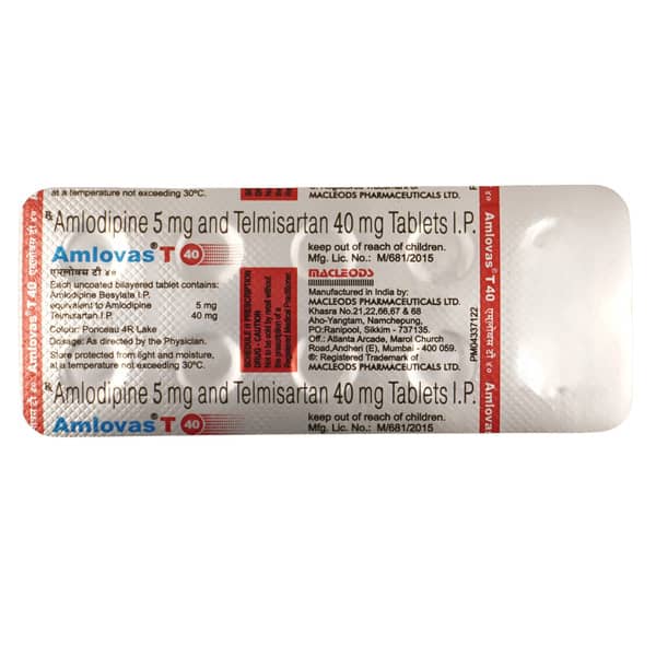 Amlovas T 40Mg Strip Of 10 Tablets