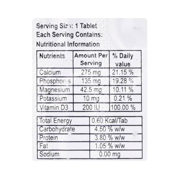 Calvoli Milk Calcium Strip Of 15 Tablets